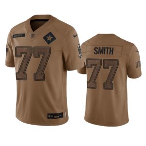 Dallas Cowboys #77 Tyron Smith 2023 Brown Salute To Service Limited Stitched Jersey