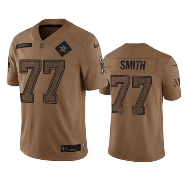 Dallas Cowboys #77 Tyron Smith 2023 Brown Salute To Service Limited Stitched Jersey