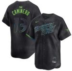 Tampa Bay Rays #13 Junior Caminero Charcoal 2024 City Connect Limited Stitched Jersey