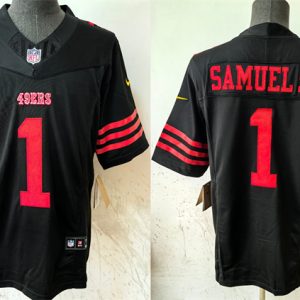 San Francisco 49ers #1 Deebo Samuel SR Black 2024 F.U.S.E Vapor Untouchable Limited Stitched Jersey