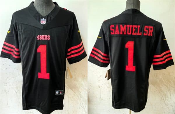 San Francisco 49ers #1 Deebo Samuel SR Black 2024 F.U.S.E Vapor Untouchable Limited Stitched Jersey