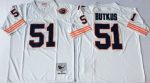 Mitchell Ness Bears #51 Dick Butkus White Big No. Throwback Stitched Jersey