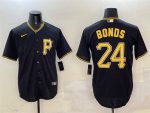 Pittsburgh Pirates #24 Barry Bonds Black Cool Base Stitched Jersey
