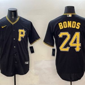 Pittsburgh Pirates #24 Barry Bonds Black Cool Base Stitched Jersey