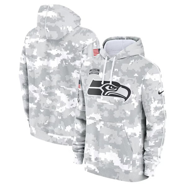 Seattle Seahawks 2024 Arctic Camo Salute To Service Club Fleece Pullover Hoodie