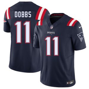 New England Patriots #11 Joshua Dobbs Navy 2025 F.U.S.E. Vapor Limited Stitched Jersey