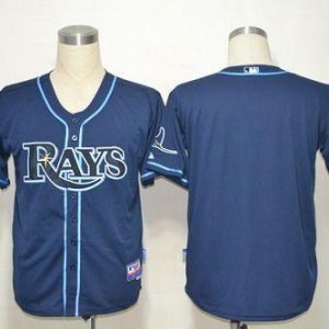 Rays Blank Dark Blue Cool Base Stitched Jersey