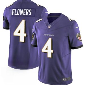 Baltimore Ravens #4 Zay Flowers Purple 2023 F.U.S.E. Vapor Limited Jersey