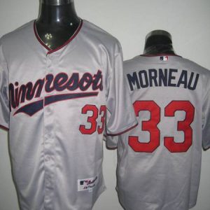Twins #33 Justin Morneau Stitched Grey Jersey