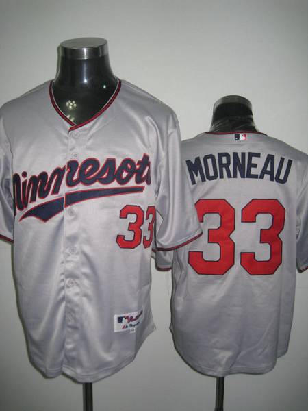 Twins #33 Justin Morneau Stitched Grey Jersey