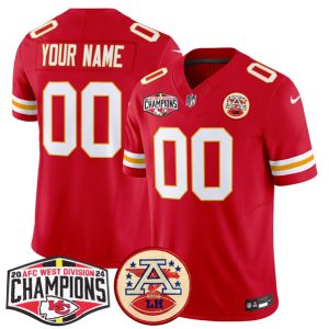 Kansas City Chiefs Custom Red F.U.S.E. 2024 AFC West Division Champions Vapor Limited Stitched Jersey