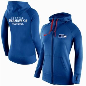 Nike Seattle Seahawks Full-Zip Performance Hoodie Blue