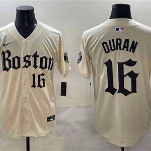 Boston Red Sox #16 Jarren Duran Cream Gothic Vapor Limited Stitched Jersey