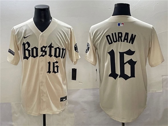 Boston Red Sox #16 Jarren Duran Cream Gothic Vapor Limited Stitched Jersey