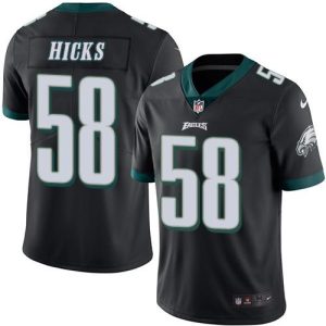 Eagles #58 Jordan Hicks Black Stitched Limited Rush Nike Jersey