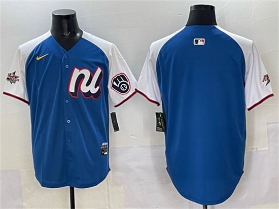 National League Milwaukee Brewers Blank Blue Alternate 2025 All-Star Edition Limited Stitched Jersey