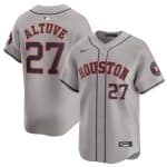 Houston Astros #27 Jose Altuve Gray 2024 Away Limited Stitched Jersey