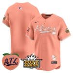 Atlanta Braves Blank Peach 2024 Atliens Peach With Outkast Patch Vapor Limited Stitched Jersey