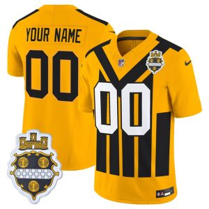 Pittsburgh Steelers Custom Gold 1933 F.U.S.E. Throwback Alternate Stitched Jersey