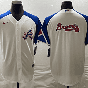 Atlanta Braves White 2023 City Connect Team Big Logo Cool Base Stitched Jersey
