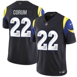 Los Angeles Rams #22 Blake Corum Black 2025 F.U.S.E. ¡°Rivalries¡± Vapor Limited Stitched Jersey
