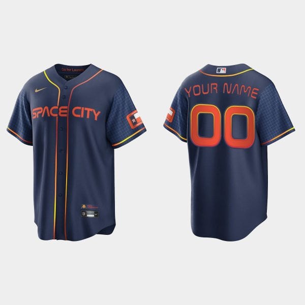 Houston Astros Active Player Custom 2022 Navy City Connect Stitched Jersey