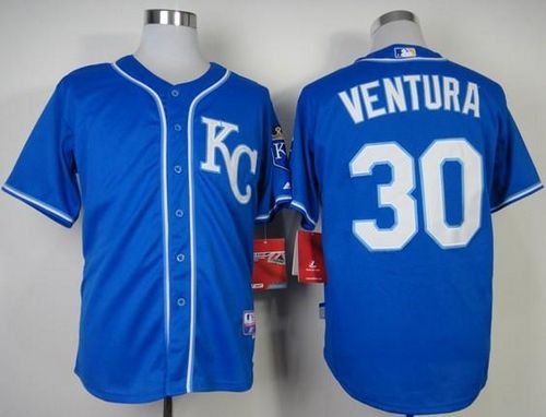 Royals #30 Yordano Ventura Light Blue Alternate 2 Cool Base Stitched Jersey