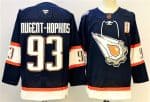 Edmonton Oilers #93 Ryan Nugent-Hopkins Navy With A Patch Reverse Retro Stitched Jersey