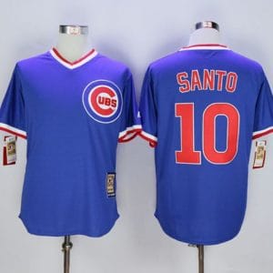 Cubs #10 Ron Santo Blue Cooperstown Stitched Jersey