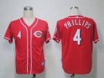 Reds #4 Brandon Phillips Red Cool Base Stitched Jersey