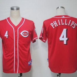 Reds #4 Brandon Phillips Red Cool Base Stitched Jersey