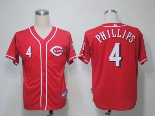 Reds #4 Brandon Phillips Red Cool Base Stitched Jersey