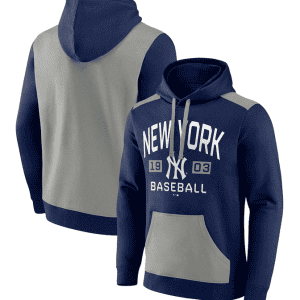 New York Yankees Navy Grey Chip In Pullover Hoodie