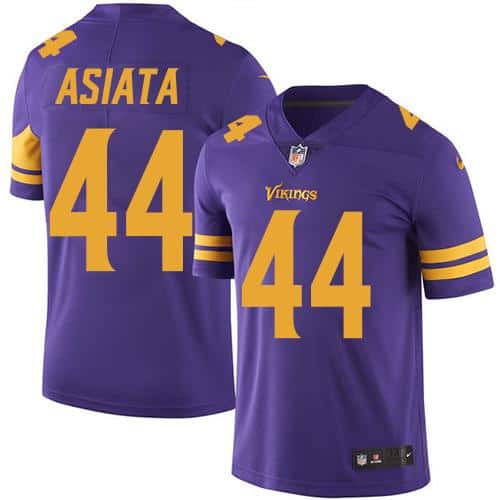 Vikings #44 Matt Asiata Purple Stitched Limited Rush Nike Jersey