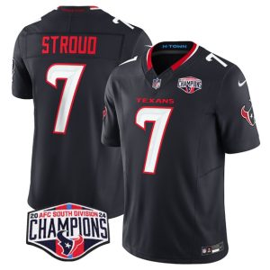 Houston Texans #7 C.J. Stroud Navy F.U.S.E. 2024 AFC South Division Champions Vapor Limited Stitched Jersey
