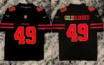 San Francisco 49ers #49 Gold Blooded Black Stitched Jersey