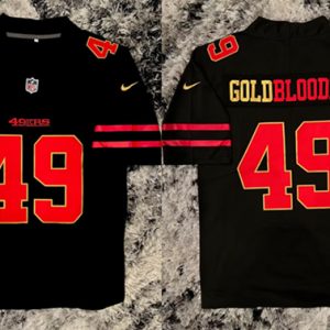San Francisco 49ers #49 Gold Blooded Black Stitched Jersey