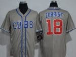 Cubs #18 Ben Zobrist Grey New Cool Base Alternate Road Stitched Jersey