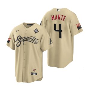 Arizona Diamondbacks #4 Ketel Marte Gold City Connect Cool Base Stitched Jersey