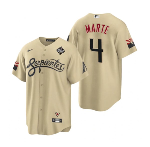Arizona Diamondbacks #4 Ketel Marte Gold City Connect Cool Base Stitched Jersey