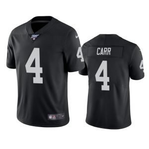 Raiders #4 Derek Carr Black 2019 100th Season Vapor Untouchable Limited Stitched Jersey