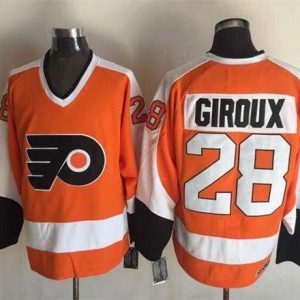 Flyers #28 Claude Giroux Orange CCM Throwback Stitched Jersey