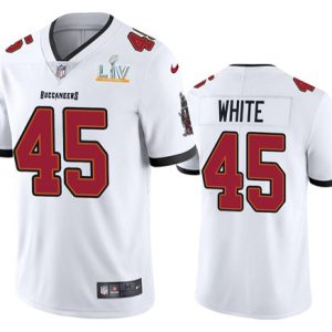 Tampa Bay Buccaneers #45 Devin White White 2021 Super Bowl LV Limited Stitched Jersey