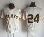 Giants #24 Willie Mays Cream Flexbase Authentic Collection Stitched Jersey