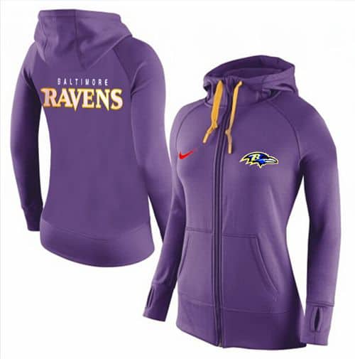 Nike Baltimore Ravens Full-Zip Performance Hoodie Purple