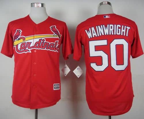 Cardinals #50 Adam Wainwright Red Cool Base Stitched Jersey