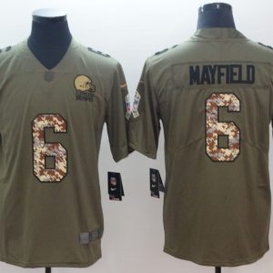 Cleveland Browns #6 Baker Mayfield Green Salute To Service Limited Stitched Jersey