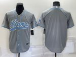 Detroit Lions Blank Gray Cool Base Stitched Baseball Jersey