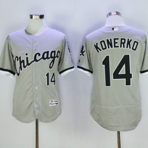 White Sox #14 Paul Konerko Grey Flexbase Authentic Collection Stitched Jersey