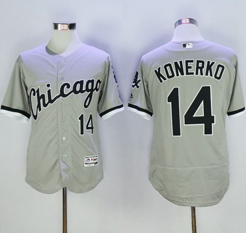 White Sox #14 Paul Konerko Grey Flexbase Authentic Collection Stitched Jersey